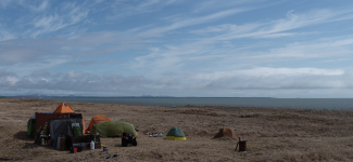 tents at field site in Alaska