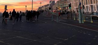 Pink skies in Brighton (photo: Katrina Correa)