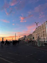 Pink skies in Brighton (photo: Katrina Correa)